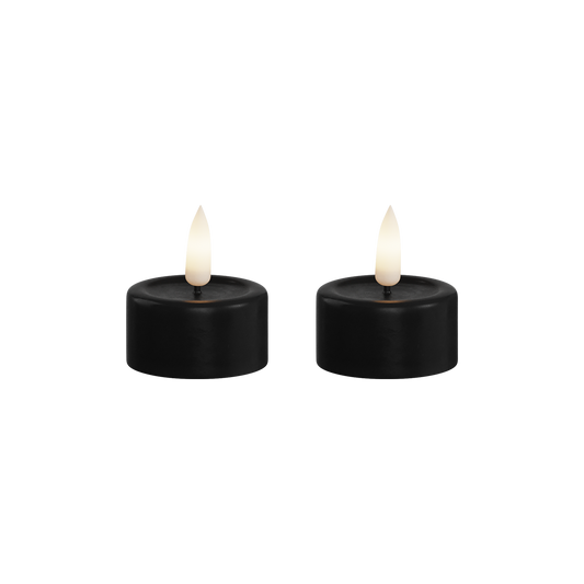 Deluxe Homeart | LED theelicht zwart | 2stuks