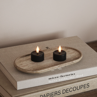 Deluxe Homeart | LED theelicht zwart | 2stuks