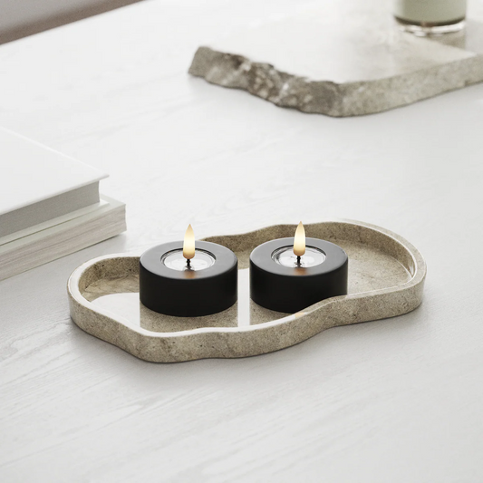 Deluxe Homeart |  LED theelicht jumbo zwart | 2stuks