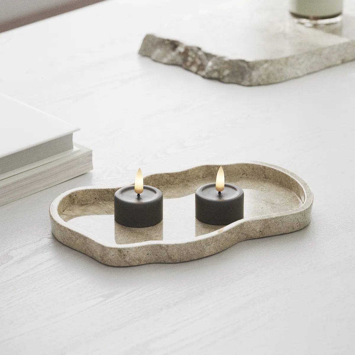 Deluxe Homeart | LED theelicht grijs | 2stuks