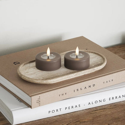 Deluxe Homeart | LED theelicht jumbo mokka | 2stuks