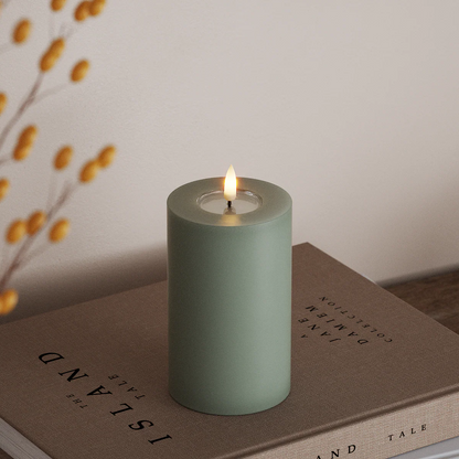 Deluxe Homeart | LED Kaars saliegroen 7.5x12.5cm