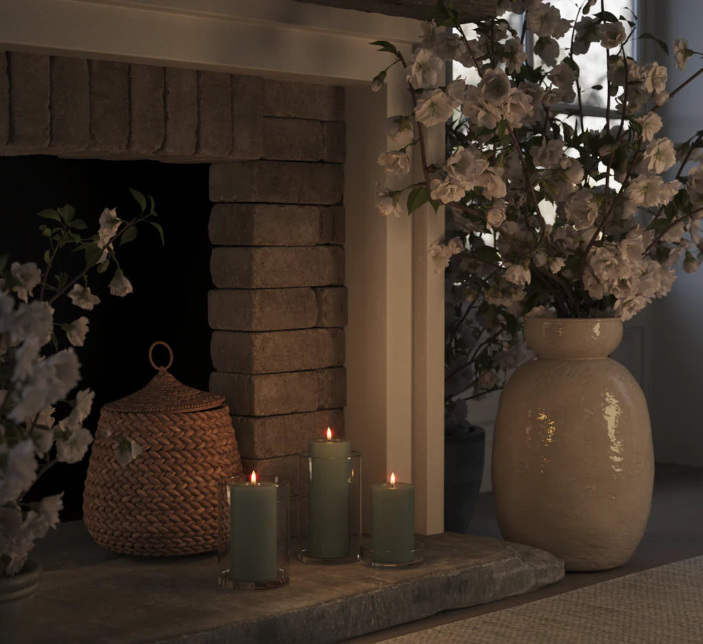 Deluxe Homeart | LED Kaars saliegroen 7.5x15cm