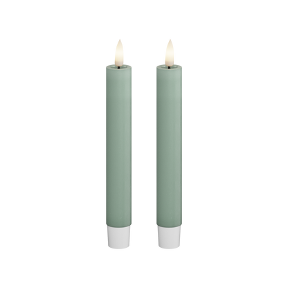 Deluxe Homeart | LED dinerkaars saliegroen 15cm | 2stuks