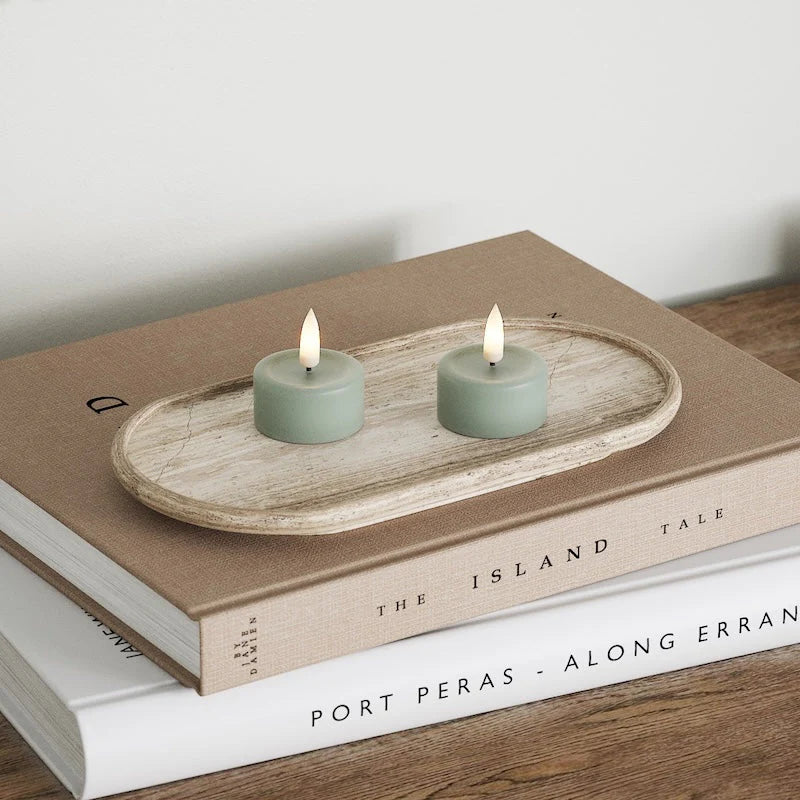 Deluxe Homeart | LED theelicht saliegroen | 2stuks