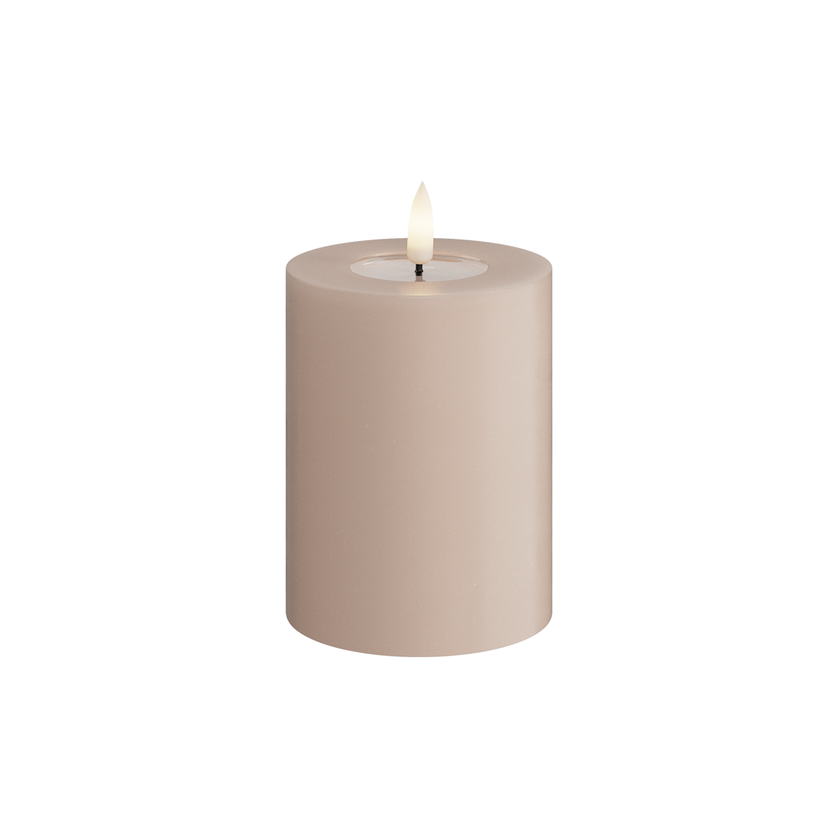 Deluxe Homeart | LED Kaars taupe/roze 7.5x10cm
