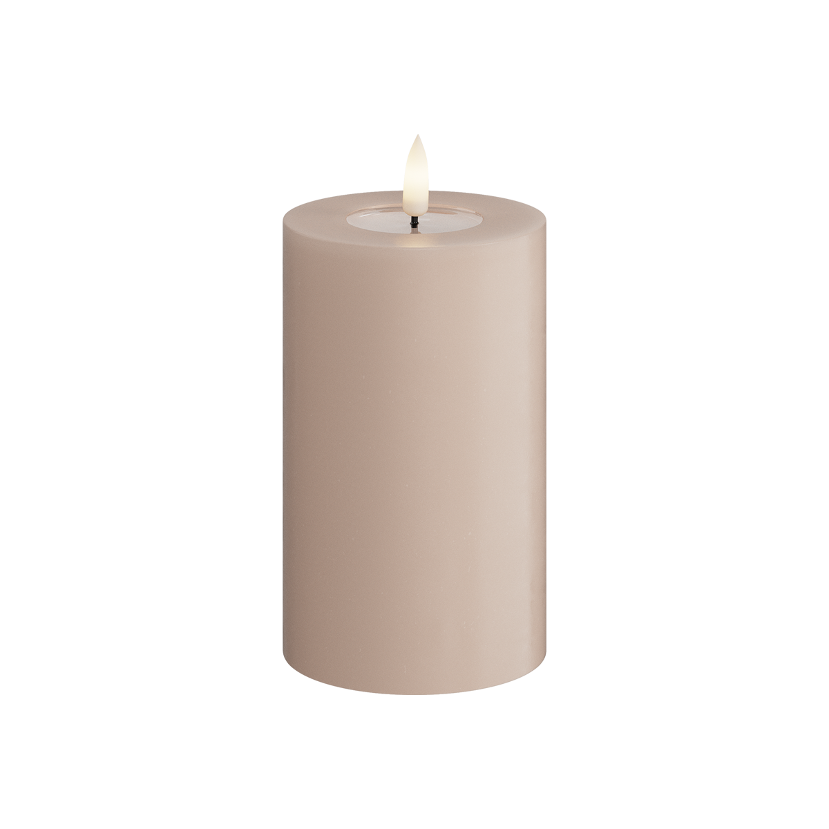 Deluxe Homeart | LED Kaars taupe/roze 7.5x12.5cm