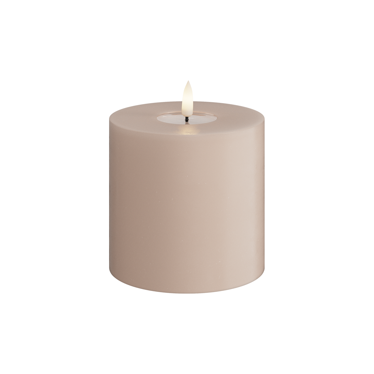 Deluxe Homeart | LED Kaars taupe/roze 10x10cm