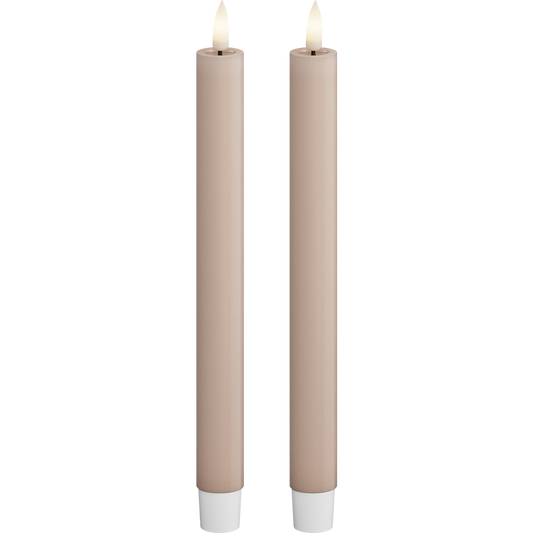 Deluxe Homeart | LED dinerkaars taupe/roze 24cm | 2stuks