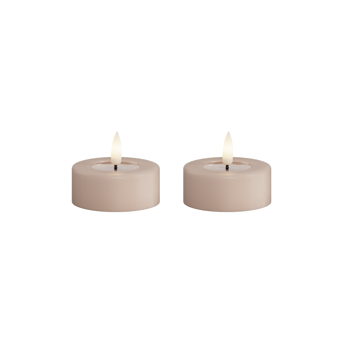 Deluxe Homeart | LED theelicht jumbo taupe/roze | 2stuks