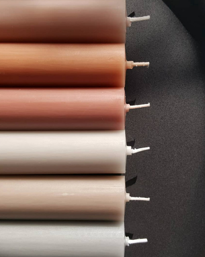 Rustiklys | Tischkerze 18 cm Elefantengrau