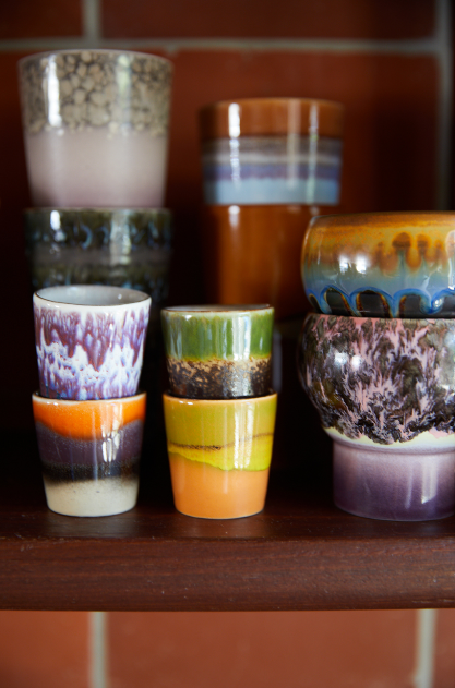 HK Living | 70's servies Eierdopjes Island set4