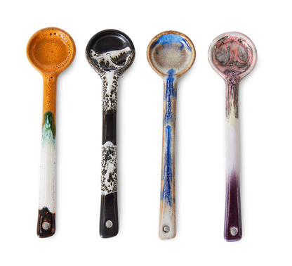 HK Living | 70's servies lepels M force set van 4