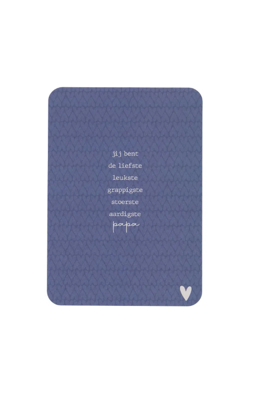 Zusss | Kaart liefste papa blauw ronde hoeken