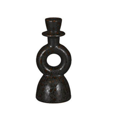 Stijl28 | Kandelaar keramiek zwart 18cm