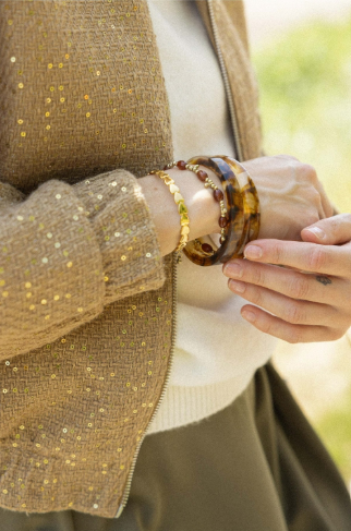 Zusss | Armbänder aus braunem Harz, Set 2