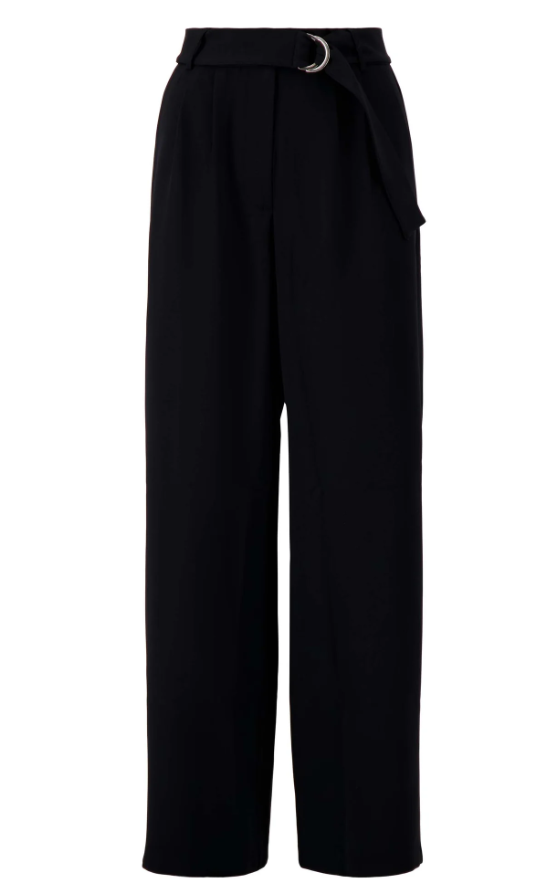 Zusss | Weite Hose mit Gürtel, schwarz