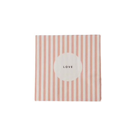 Zusss | Servetten Love streep 12.5x12.5 cm