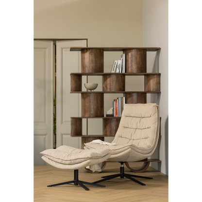Wood | Kube Drehsessel mit Fußhocker, Natur