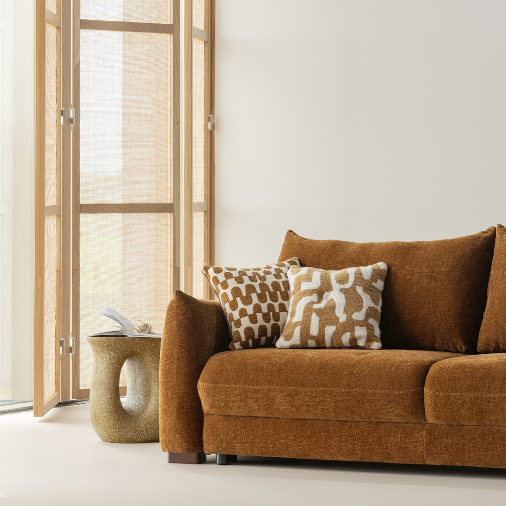 Wood | Fayden Chenille-Kissen-Set, Naturbraun – 3er-Set