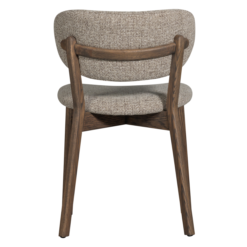 Woood | Eetkamerstoel Udar met houten frame donkerbruin