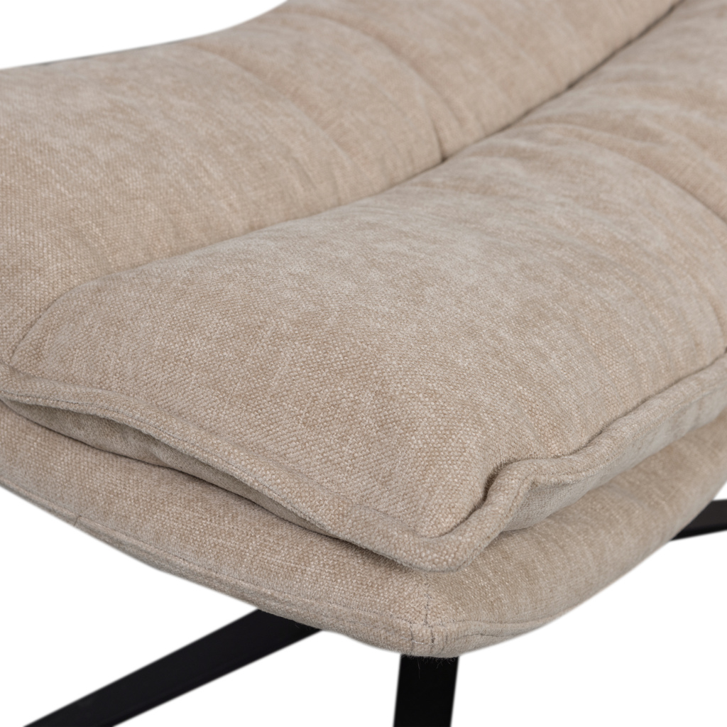 Wood | Kube Drehsessel mit Fußhocker, Natur