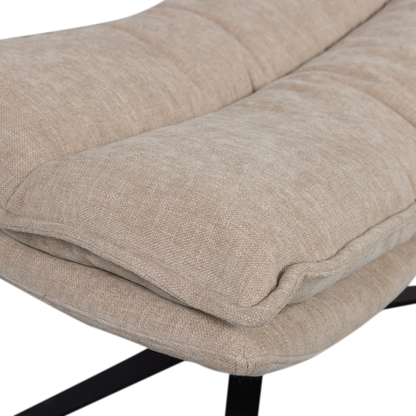 Wood | Kube Drehsessel mit Fußhocker, Natur