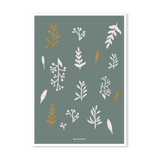 Villa Madelief | Kerstkaart leaves groen