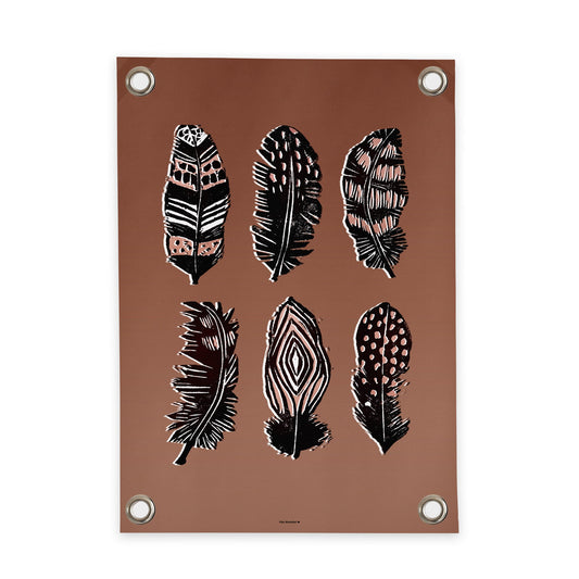 VM | Gartenposter Federn braun