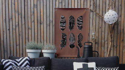 VM | Gartenposter Federn braun