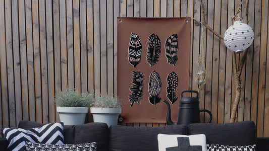 VM | Gartenposter Federn braun