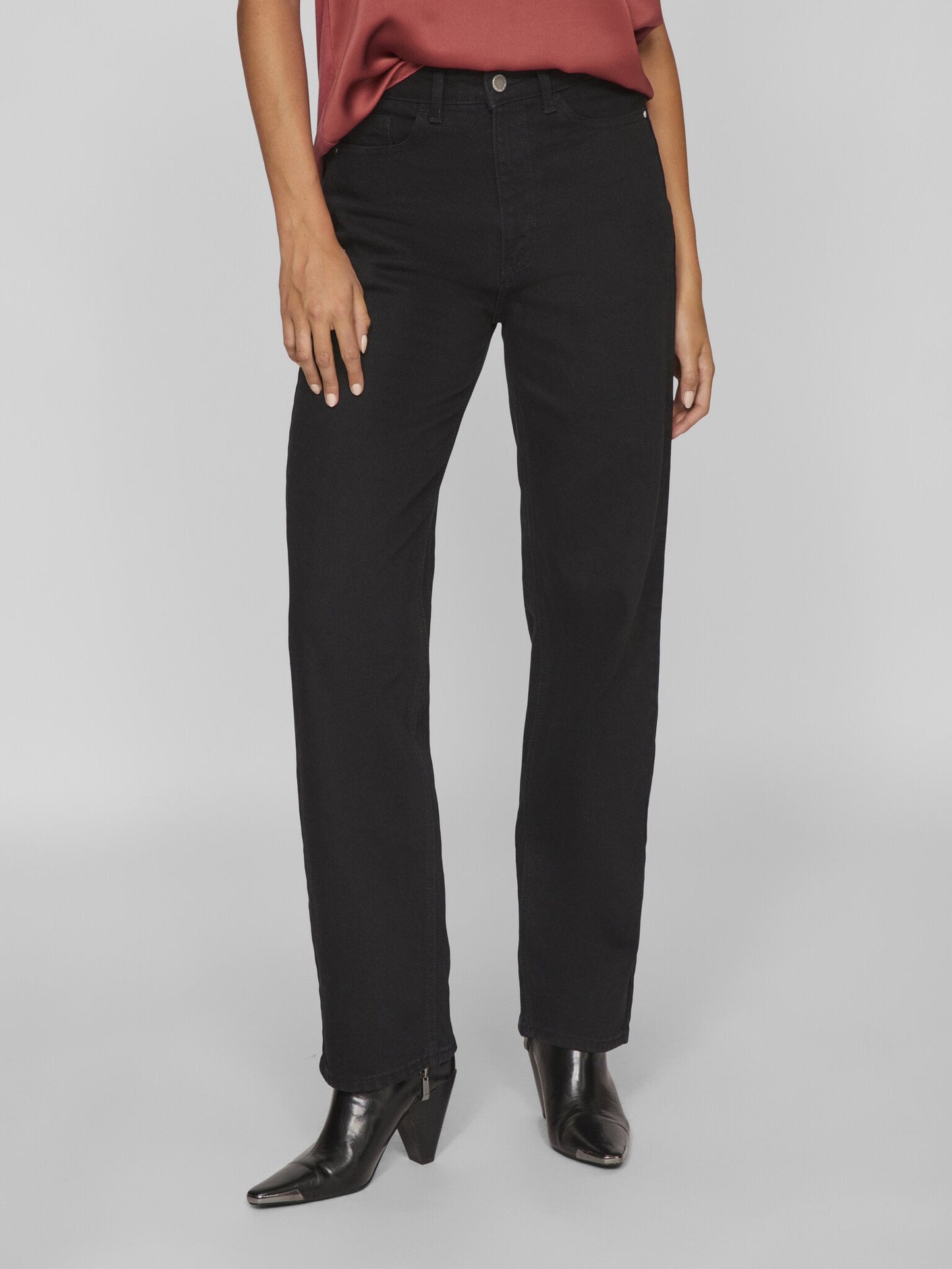 Vila | Jeans Kelly straight black denim