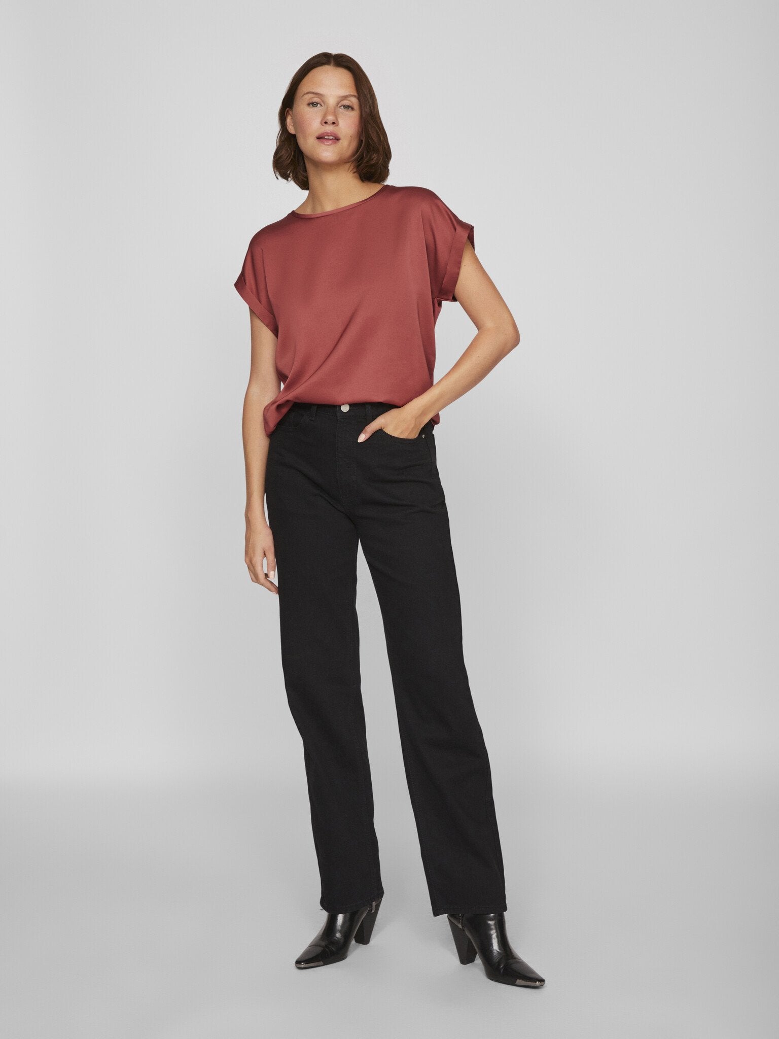 Vila | Jeans Kelly straight black denim
