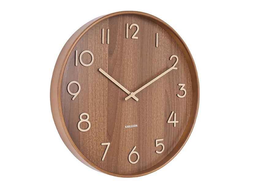 Karlsson | Wandklok Pure donkerbruin 60cm