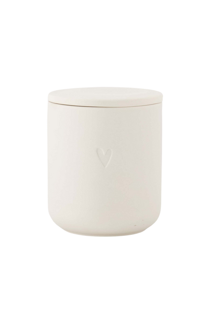 Zusss | Geurkaars keramiek hartje off white