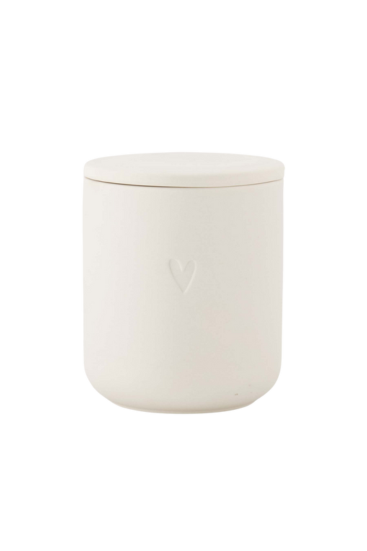 Zusss | Geurkaars keramiek hartje off white