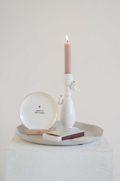 Zusss | Kandelaar vogeltjes wit