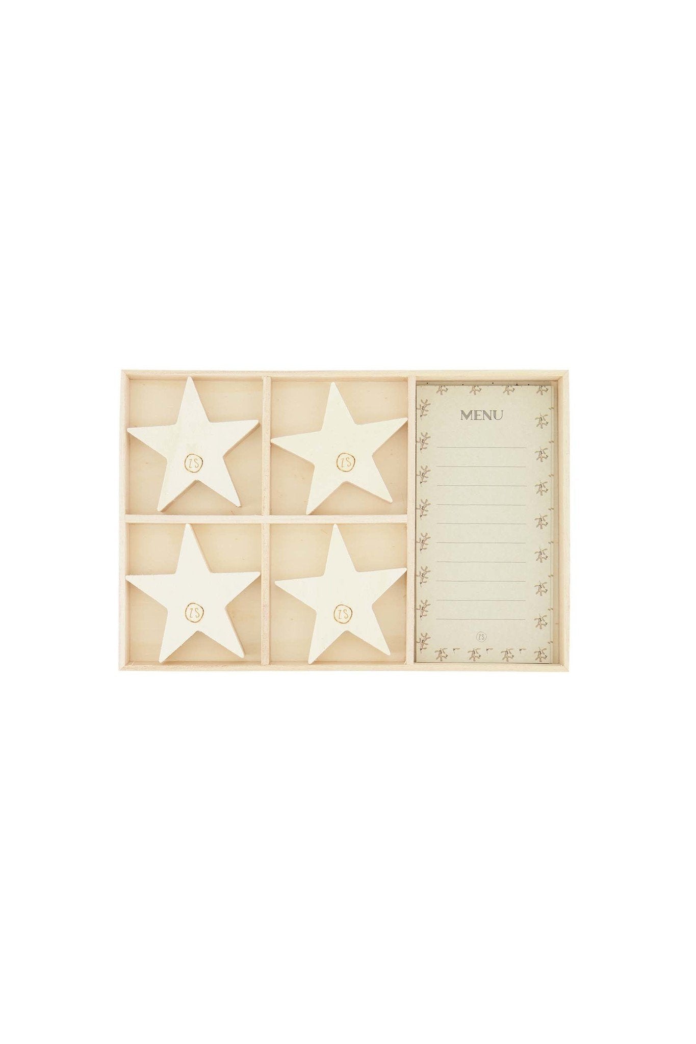 Zusss | Menukaartjes met houten standaard ster
