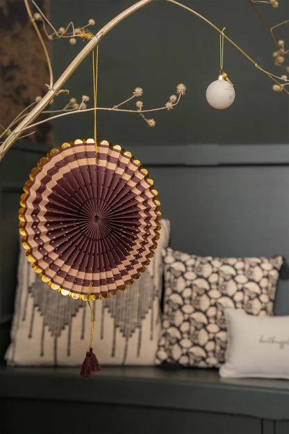 Zusss | Papierfächer, puderrosa/rostbraun