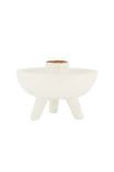 Zusss | Polystone kandelaar op pootjes off white