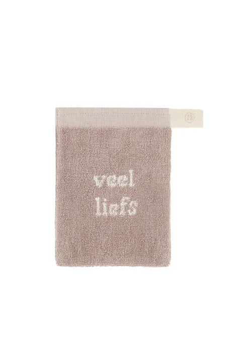 Zusss | set van 2 washandjesveel liefs leem/off white