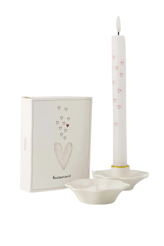 Zusss | Waxinelichthouder keramiek schulp wit